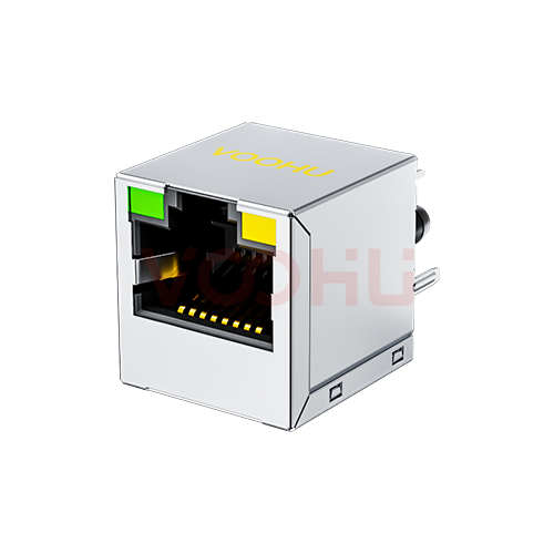 SYT511Q340AB2A8DA2 180&deg;立式 1*1开口向上 2.5G LED G/Y DIP RJ45