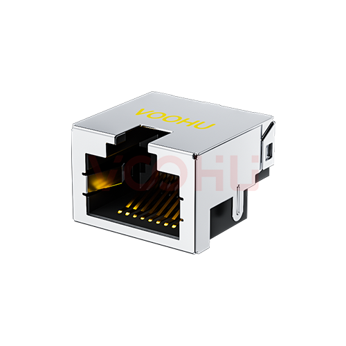 SYTCB421188GWW6DB1075  90&deg; 侧面插入 1*1 开口朝上 沉板4.2 DIP带屏蔽  沉板RJ45连接器