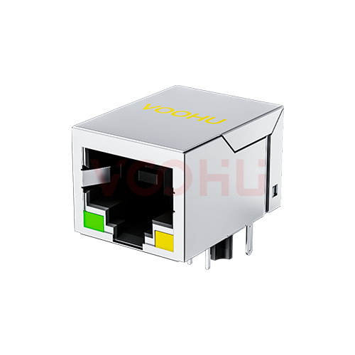 SYT111B465AB2A1DP 90&deg; 1*1 100BASE POE：350mA LED：G/Y RJ45网络接口