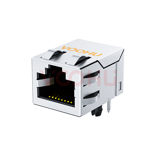 SYT211B035HWA4D  90&deg; 侧面插入 1*1 开口朝上 无灯带弹 RJ45