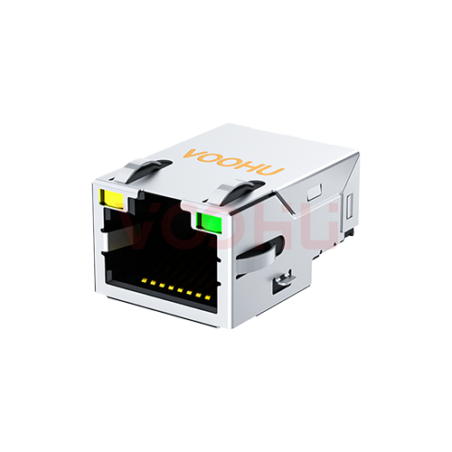SYT211B002DA1A7CBS057 90&deg; 侧面插入 1*1 开口朝上 Y/G 10/100BASE 贴片 RJ45