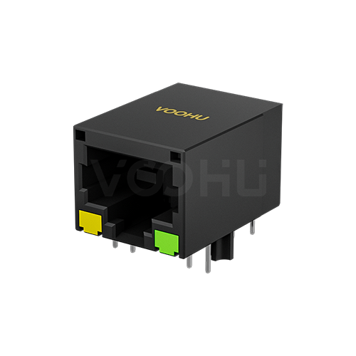 SYT111B002JB1A1DDJ 90&deg; 侧面插入 1*1 开口朝下 10/100BASE DIP RJ45
