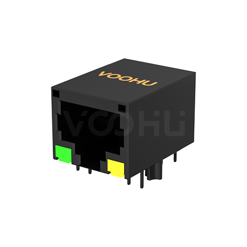 SYT111B002LA2A1DDJ 90&deg; 侧面插入 1*1 开口朝下 10/100BASE G/Y DIP RJ45
