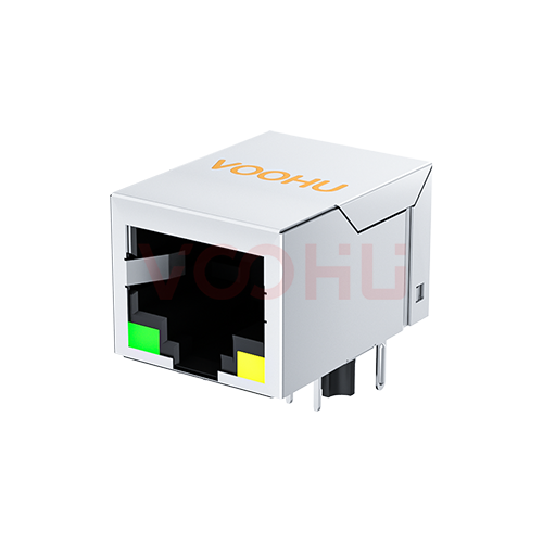 SYT111B002AA2A1D 90&deg; 侧面插入 1*1 开口朝下 10/100M G/Y DIP RJ45