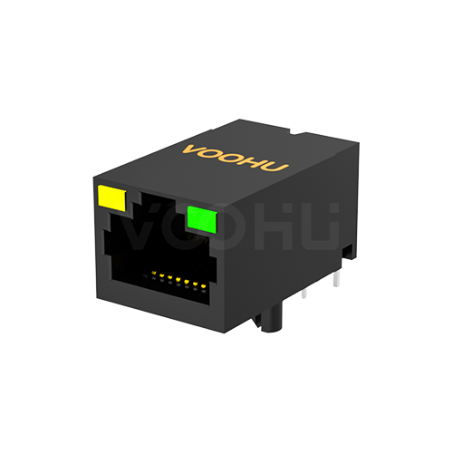 SYT311B002JB1A4DMZN  90&deg; 侧面插入 1*1 开口朝上 Y/G 10/100M DIP RJ45连接器