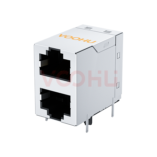 SYT21B083GWA2D057 90&deg; 侧面插入 2*1 开口朝上/下 10/100M  DIP RJ45
