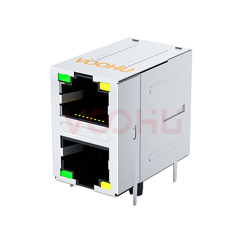 SYT21B002AB2A4D068 90&deg; 侧面插入 2*1 开口朝上/下 10/100M LED G/Y DIP RJ45