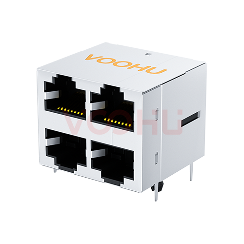 SYT22B102GWA5D068 90&deg; 侧面插入 2*2 开口朝上/下 10/100M  DIP RJ45
