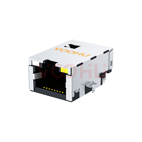 SYT1511B083CF5W7CBD057  90&deg; 侧面插入 1*1  开口朝上 10/100BASE DIP 沉板RJ45