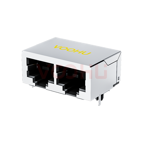 SYT59211218GWA3D7Y1027 90&deg; 侧面插入 1*2 开口朝下 无LED 带屏蔽 DIP RJ45