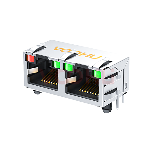 WH56I3288RGGG0121101 90&deg; 1*2 LED（R/G G/G）RJ45网络接口