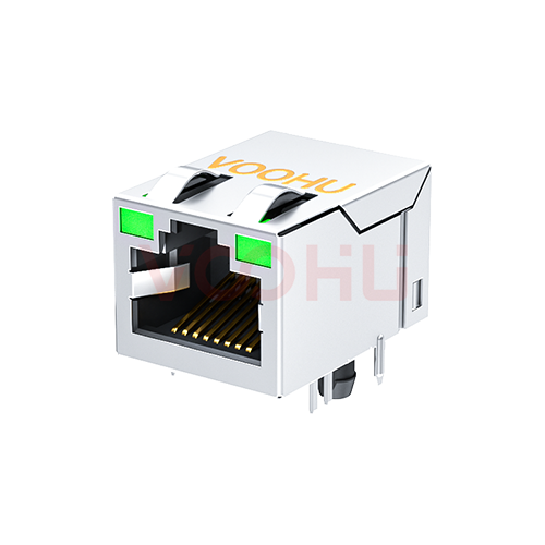 SYT211Q777FD3A4D  90&deg; 侧面插入 1X1  1000BASE  LED灯 G/G RJ45