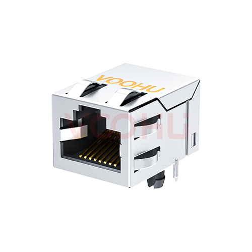 SYT211Q784HWA4D  90&deg; 侧面插入 1*1 开口朝上 100/1000BASE 无灯带弹 RJ45