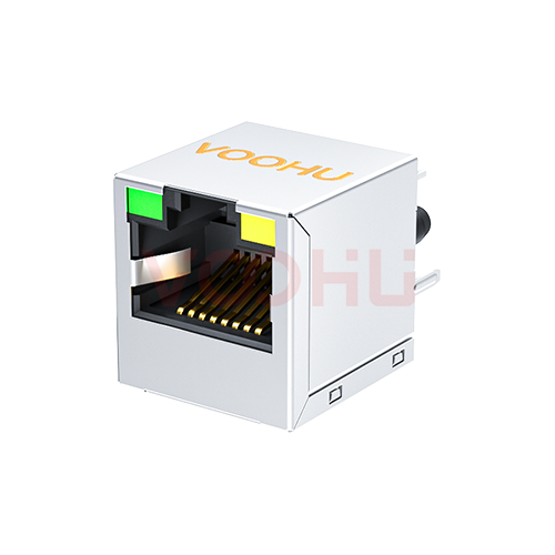 SYT511B002AB2A8D 180&deg;立式  1*1 开口朝上 10/100M LED G/Y  DIP RJ45