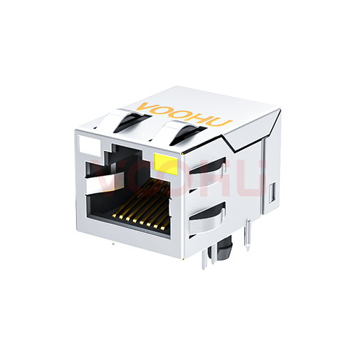 SYT211Q191CF5A4D  90&deg; 侧面插入 1X1  1000BASE  LED灯 GO/Y RJ45