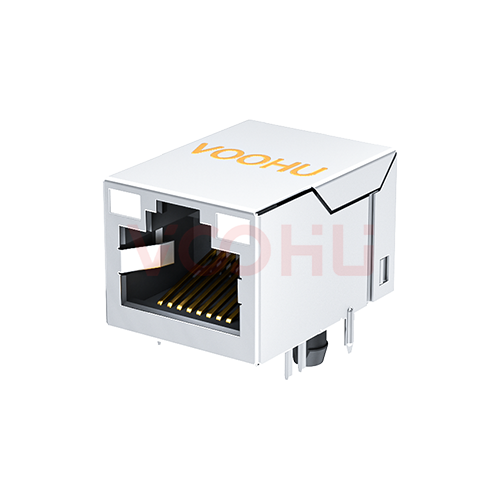 SYT211Q066CG1A4D 90&deg; 侧面插入 1*1 开口朝上 GY/GY 100/1000M DIP RJ45