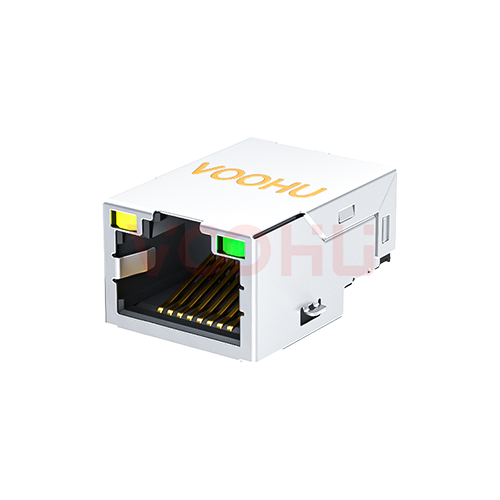 SYT211Q106AB1A7CBS057 沉板式RJ45 90&deg; 侧面插入 1X1 贴片 1000BASE  LED灯 RJ45