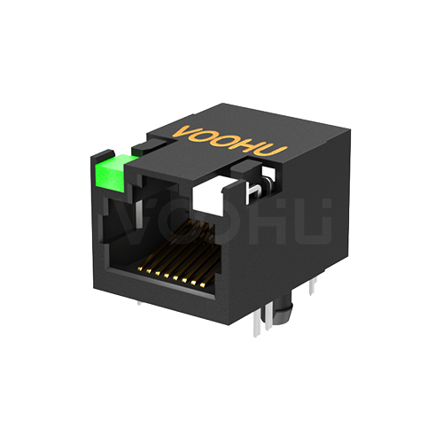 SYT211Q106KE6A4D  90&deg; 侧面插入 1X1  1000BASE  LED灯 G/GO RJ45