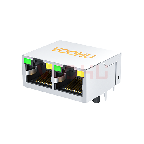 SYT312Q106AB2A4DN 90&deg; 侧面插入  1*2 开口朝上 100/1000M LED G/Y DIP  RJ45