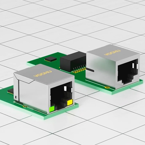 VOOHU沃虎RJ45机械结构选型：1&times;2、2&times;1、低高度与沉板接口的装配验证