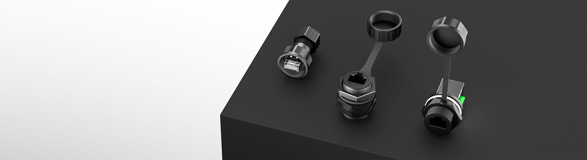 沃虎180&deg;防水RJ45连接器产品